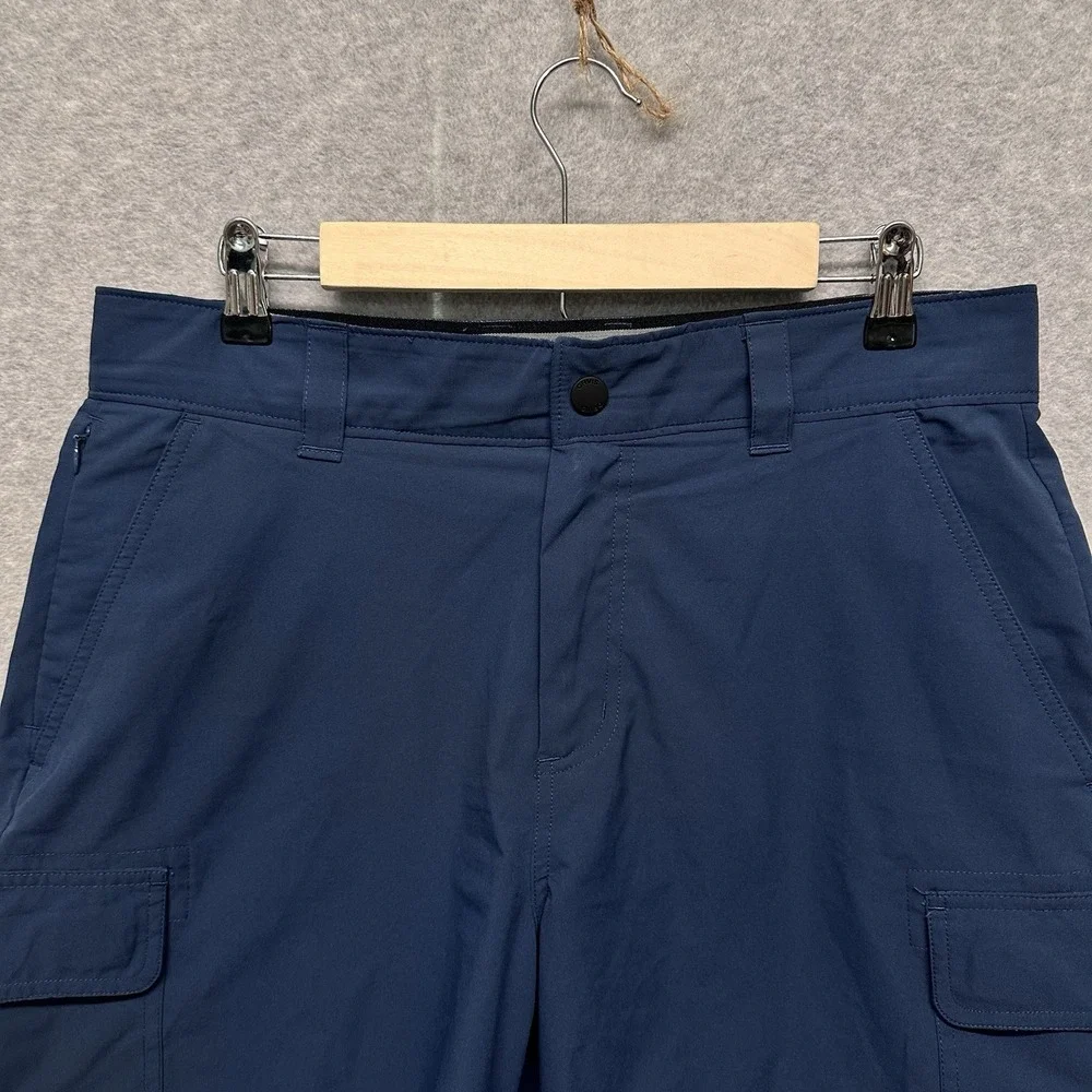 Orvis Men Belted Cargo Shorts Size 32 Blue Climbing Camp Fishing Outdoors Pocket